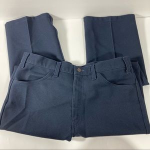 Vintage Levis Gold Tab Sta-Prest Mens 36x30 Navy Blue Polyester Pant Copper